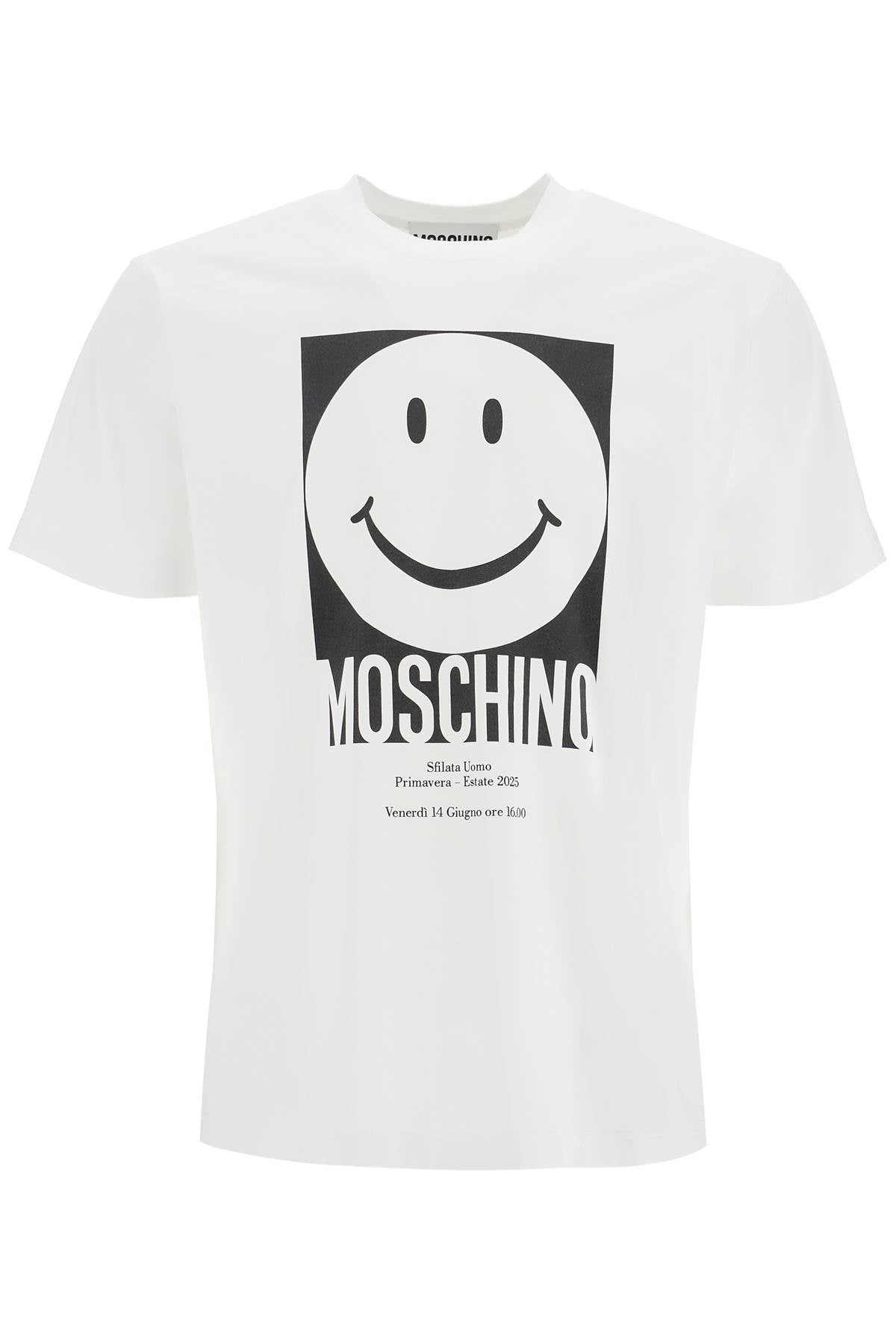 

Мужская футболка Moschino с принтом «Смайлик», белый