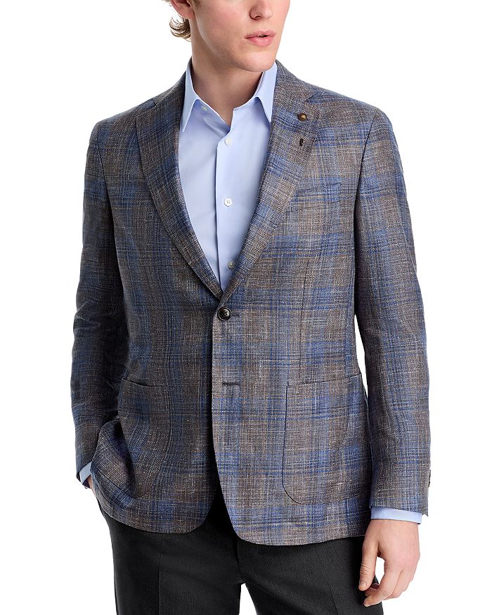 

Пиджак Dawson Regular Fit Plaid Soft из смеси шерсти и шелка Peter Millar, мультиколор