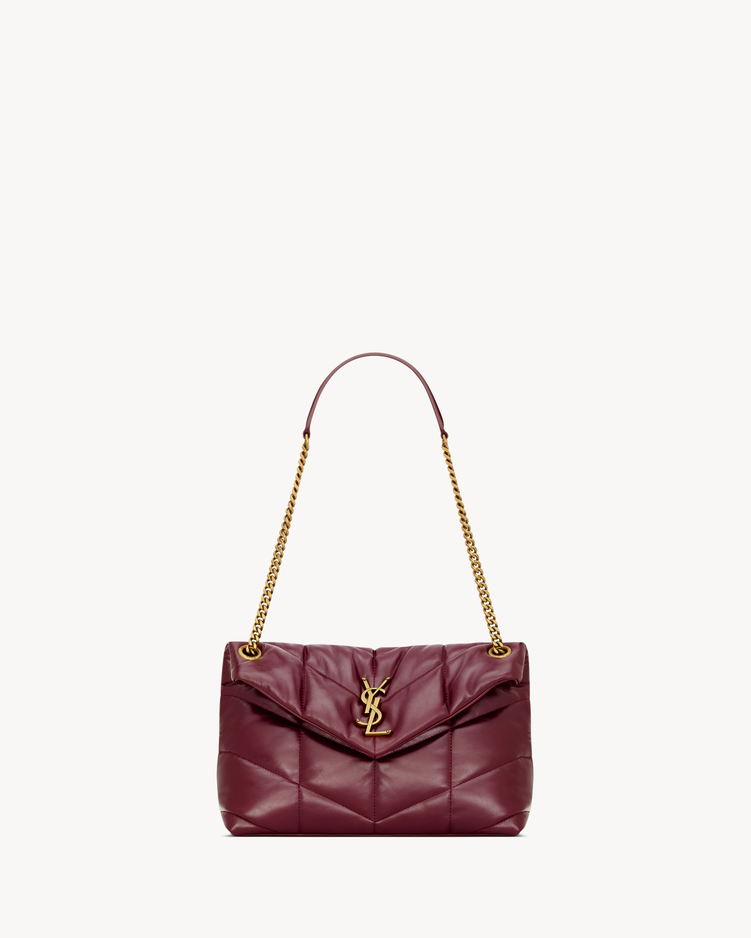 

Пуховая версия культовой сумки LOULOU Saint Laurent, бордо