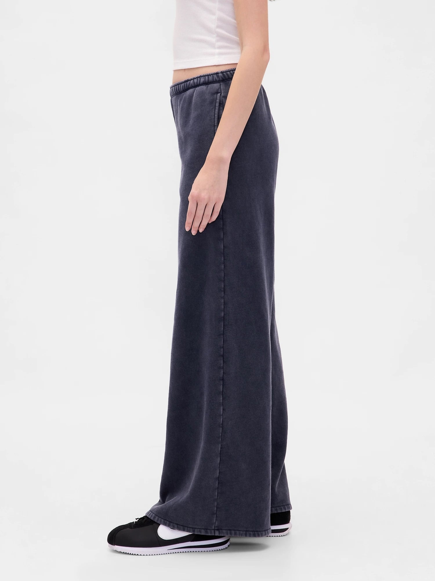 (W) Винтажные мягкие широкие спортивные штаны свободного кроя GAP, TAPESTRY_NAVY — фото 3