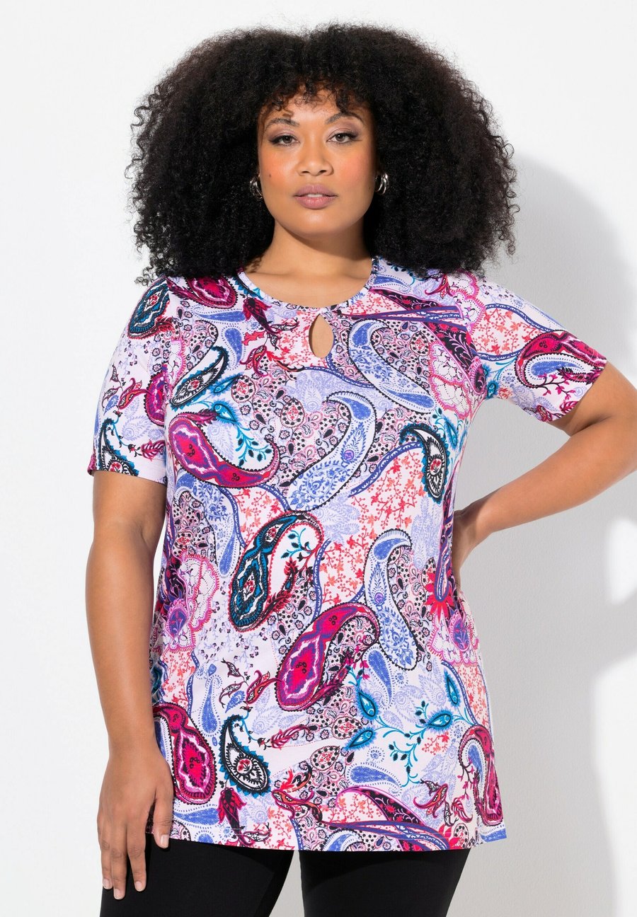 

Футболка Ulla Popken Print T-shirt, Medium Blue/Dark Blue, Синий, Футболка Ulla Popken Print T-shirt, Medium Blue/Dark Blue