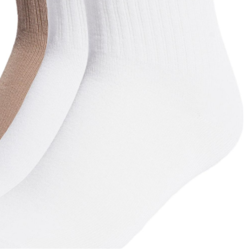 Носки Mid-Calf 3 пары Унисекс Адидас, 3 пары (Белый+Розовый Белый+Коричневый/Белый) — фото 4