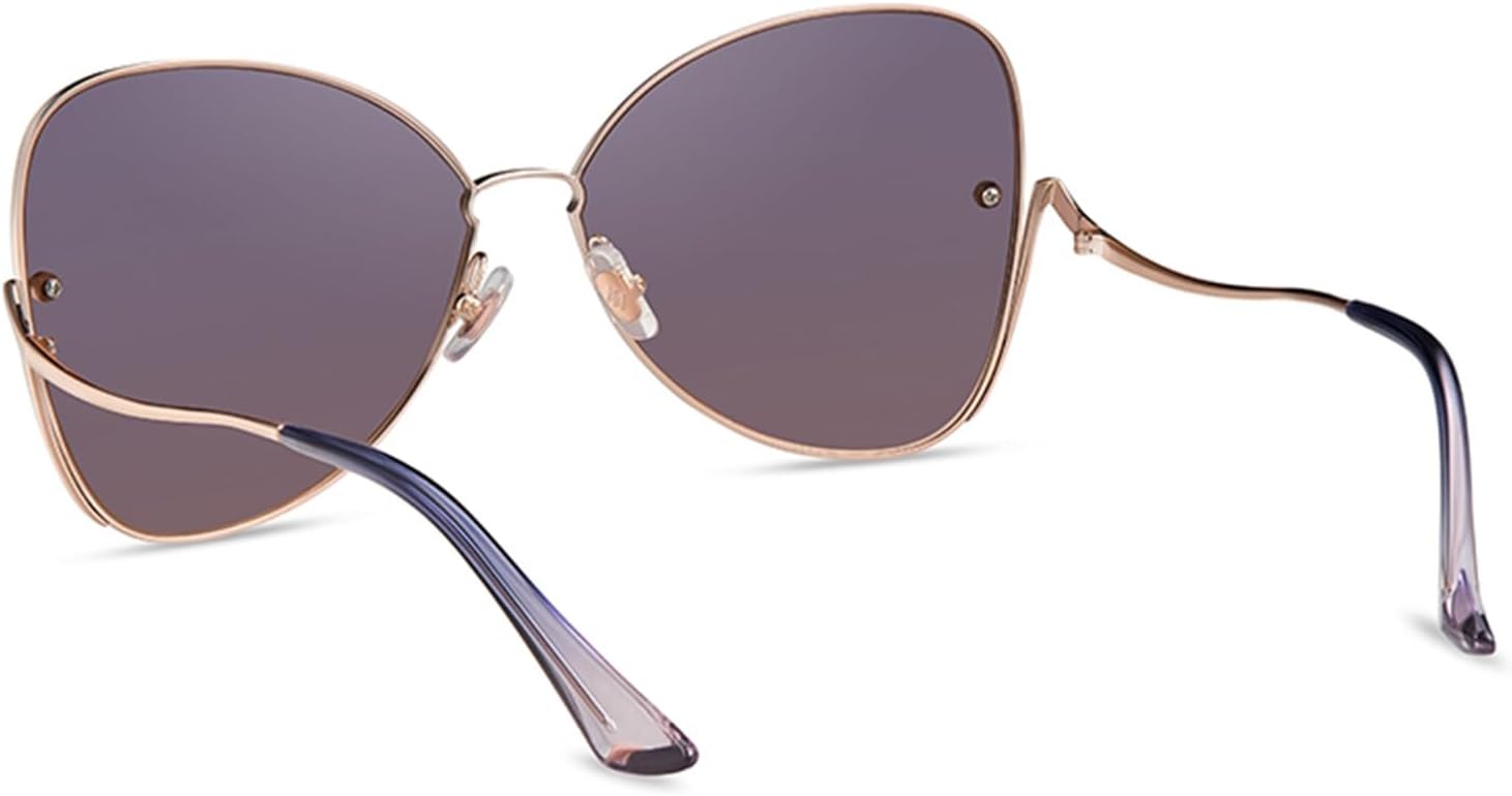 

Женские поляризованные зеркальные солнцезащитные очки, линзы TAC высокой четкости, легкая оправа из марганцево-никелевого сплава MOLSTA, Rose Gold Frame+sunset Colored Lenses