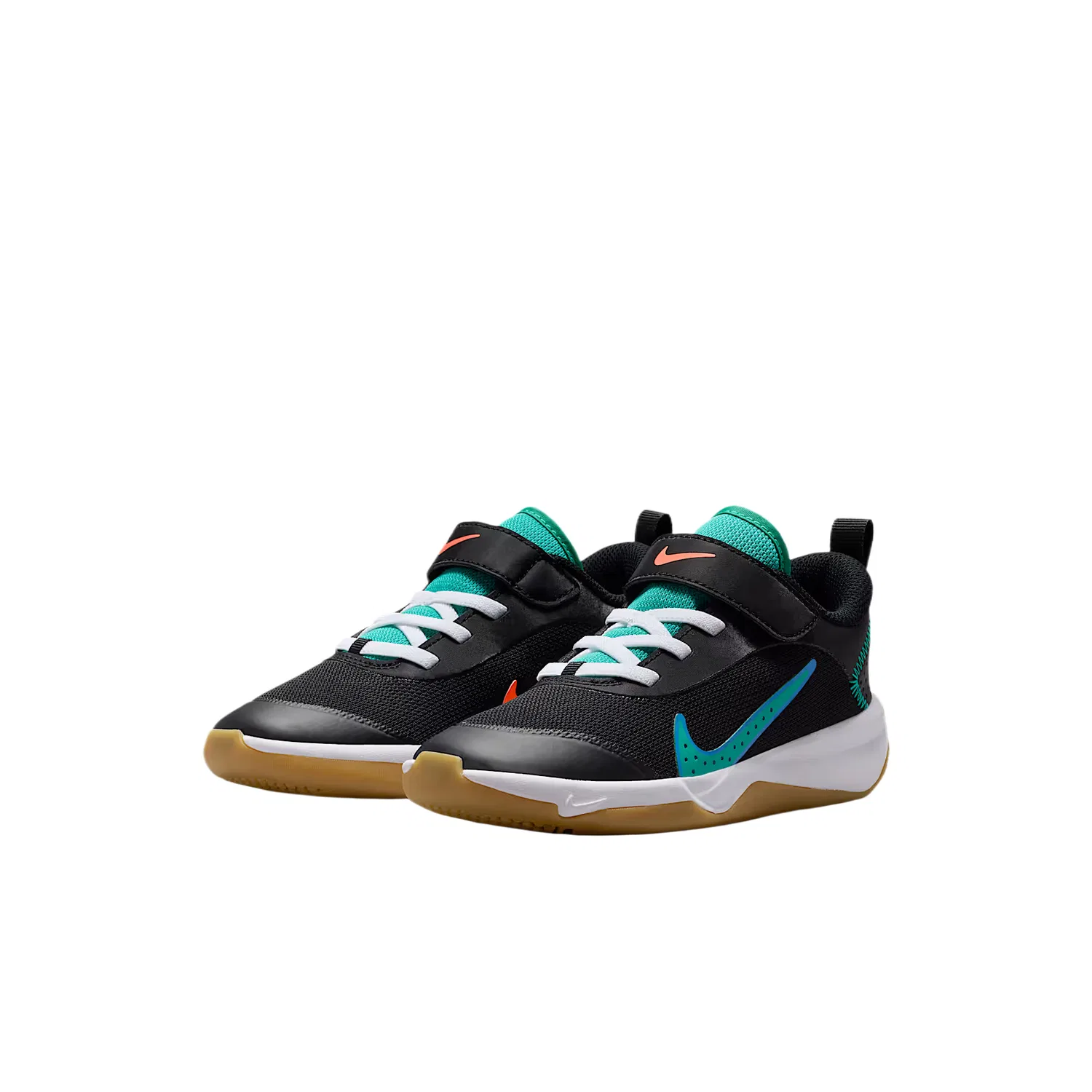 Кроссовки OMNI MULTICOURT Breathable Low top Casual Shoes Kids' Nike, Black/Blue Crystal/Full Orange/Transparent Emeralds — фото 3