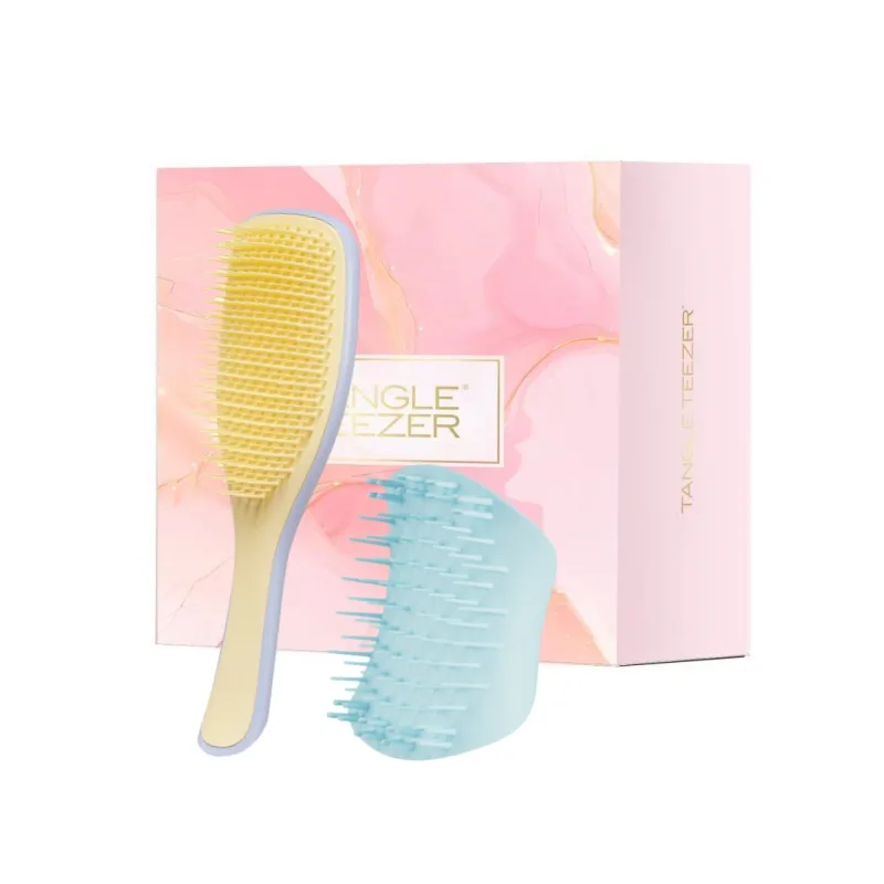 Расческа Princess Comb портативная и легкая для укладки, удобное расчесывание без спутывания Tangle Teezer, Agile Butter Pudding+Light Blue