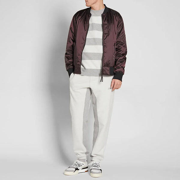 Толстовка Men's adidas originals x alexander wang Crossover Colorblock Stripe Round Neck Long Sleeves Gray, серый — фото 4