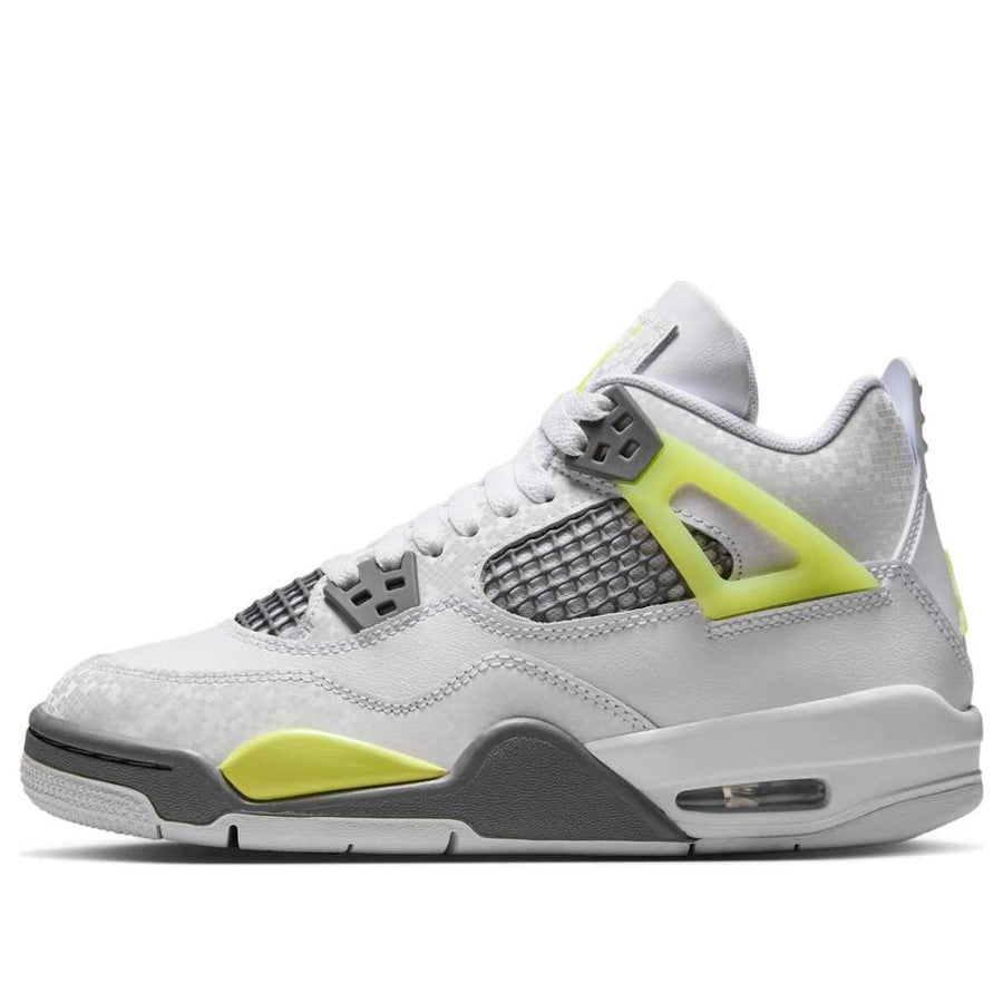 

Кроссовки (GS) Air Jordan 4 Retro 'Light Lemon Twist', белый