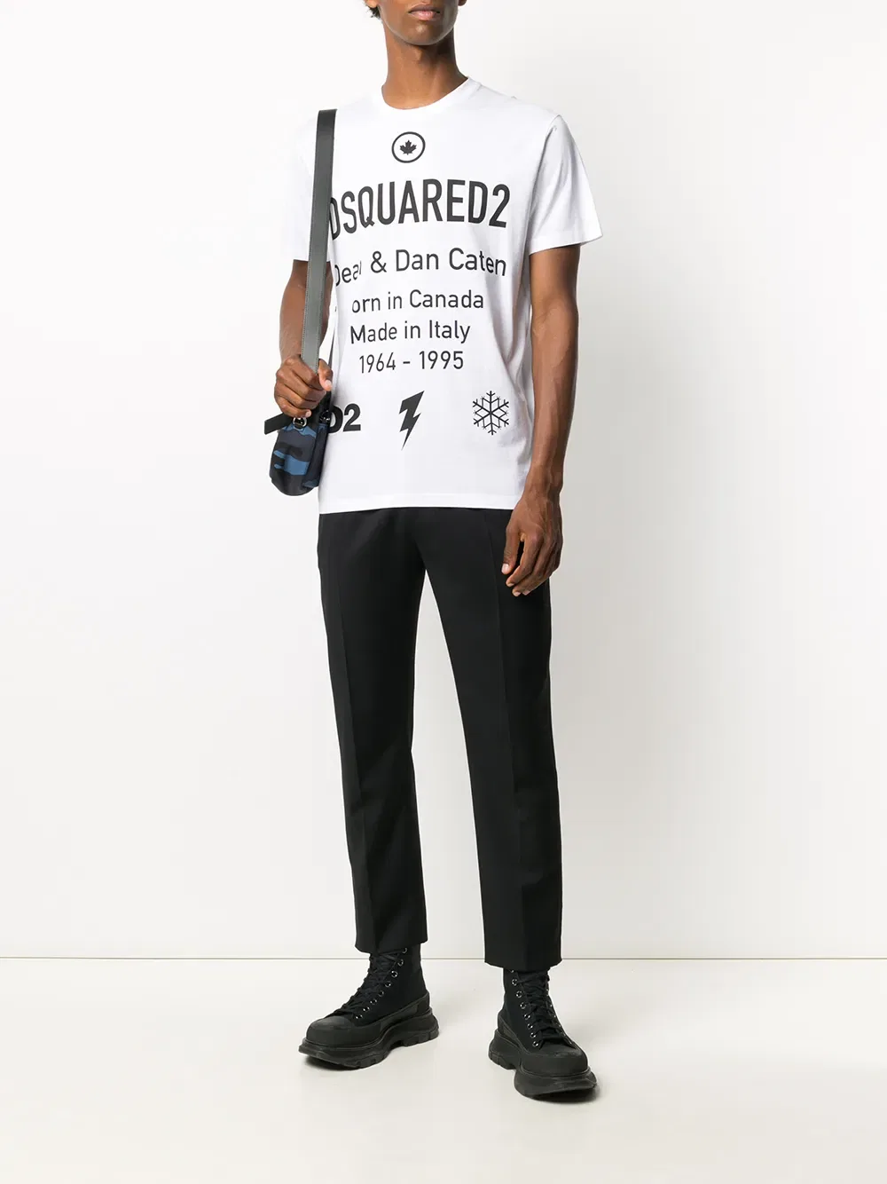 Футболка с коротким рукавом и принтом в виде слогана Dsquared2, белый — фото 2