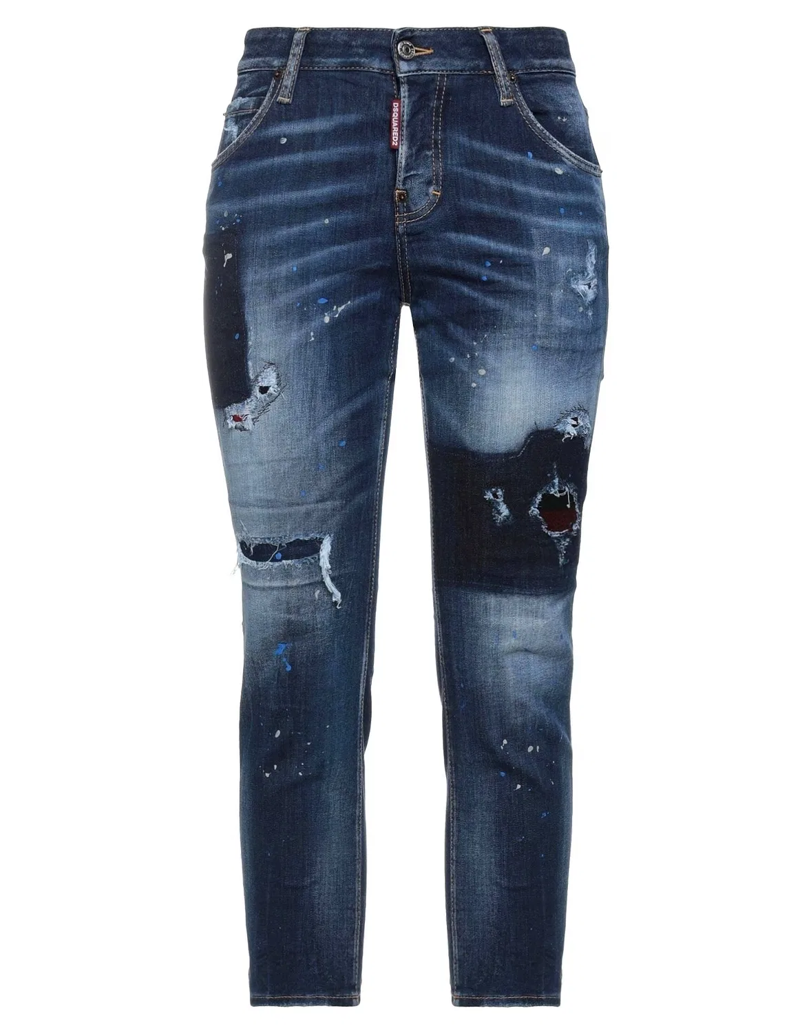 Джинсы с эффектом потертости DSQUARED2 синие
