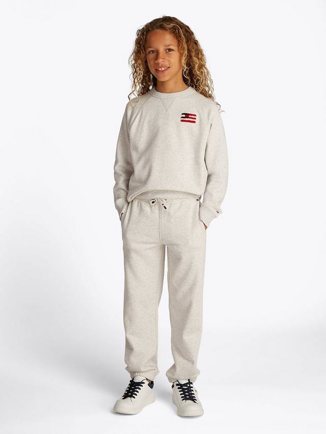 

Детский свитшот Flag свободного кроя Tommy Hilfiger, Snow White Heather