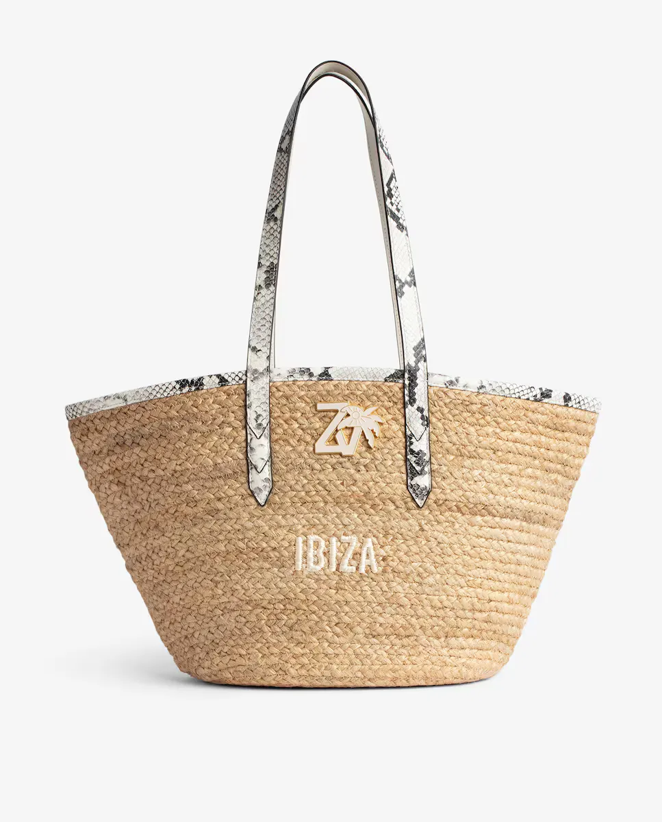 

Большая пляжная джутовая люлька с ручками Zadig & Voltaire, белый