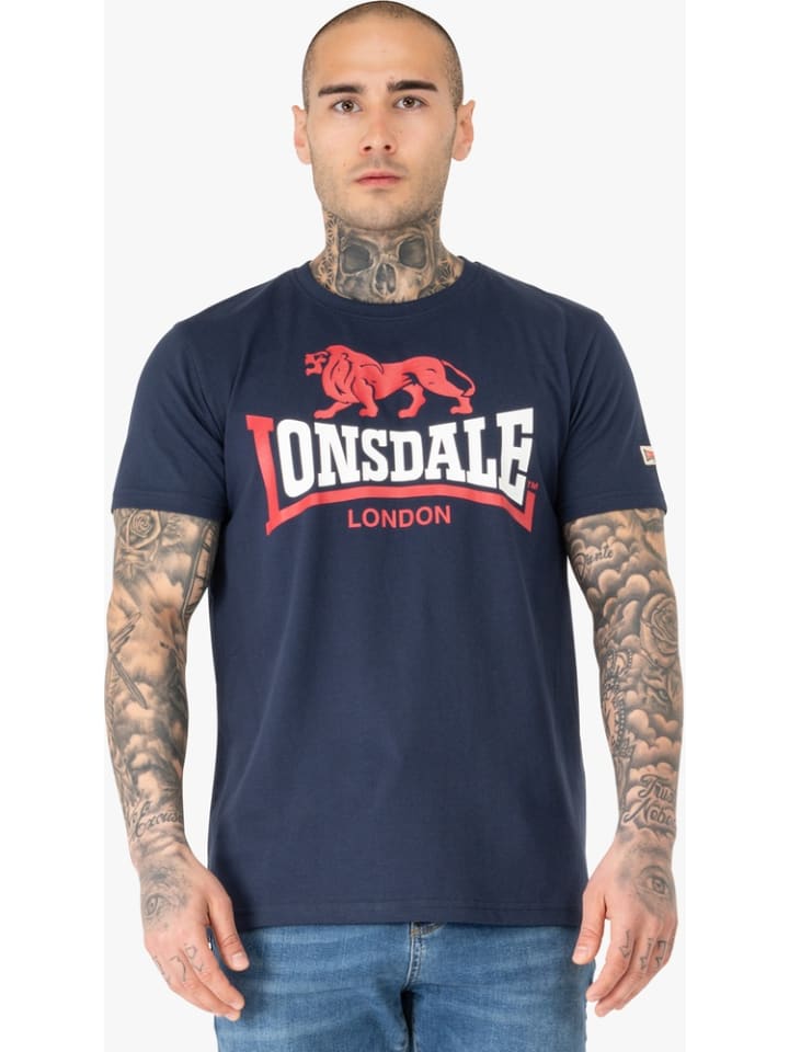 

Футболка Lion Two Tone Herren T-Shirt normale Passform Lonsdale, синий