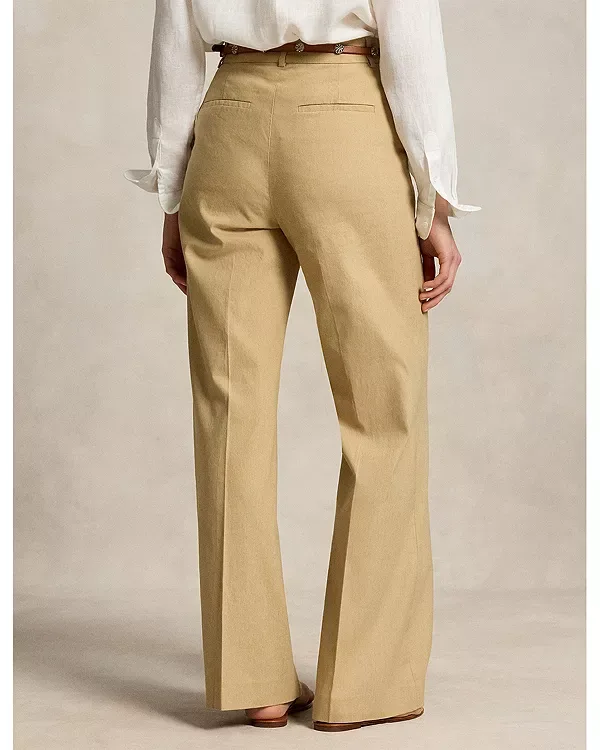 Эластичные широкие брюки-клеш Ralph Lauren, Camel — фото 3