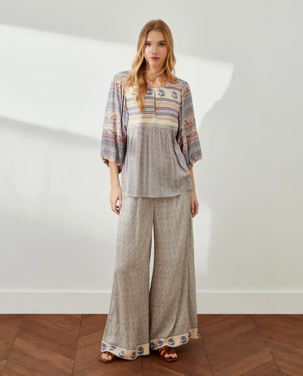 

Женские пижамные брюки прямого кроя от Bambula Southern Cotton, синий