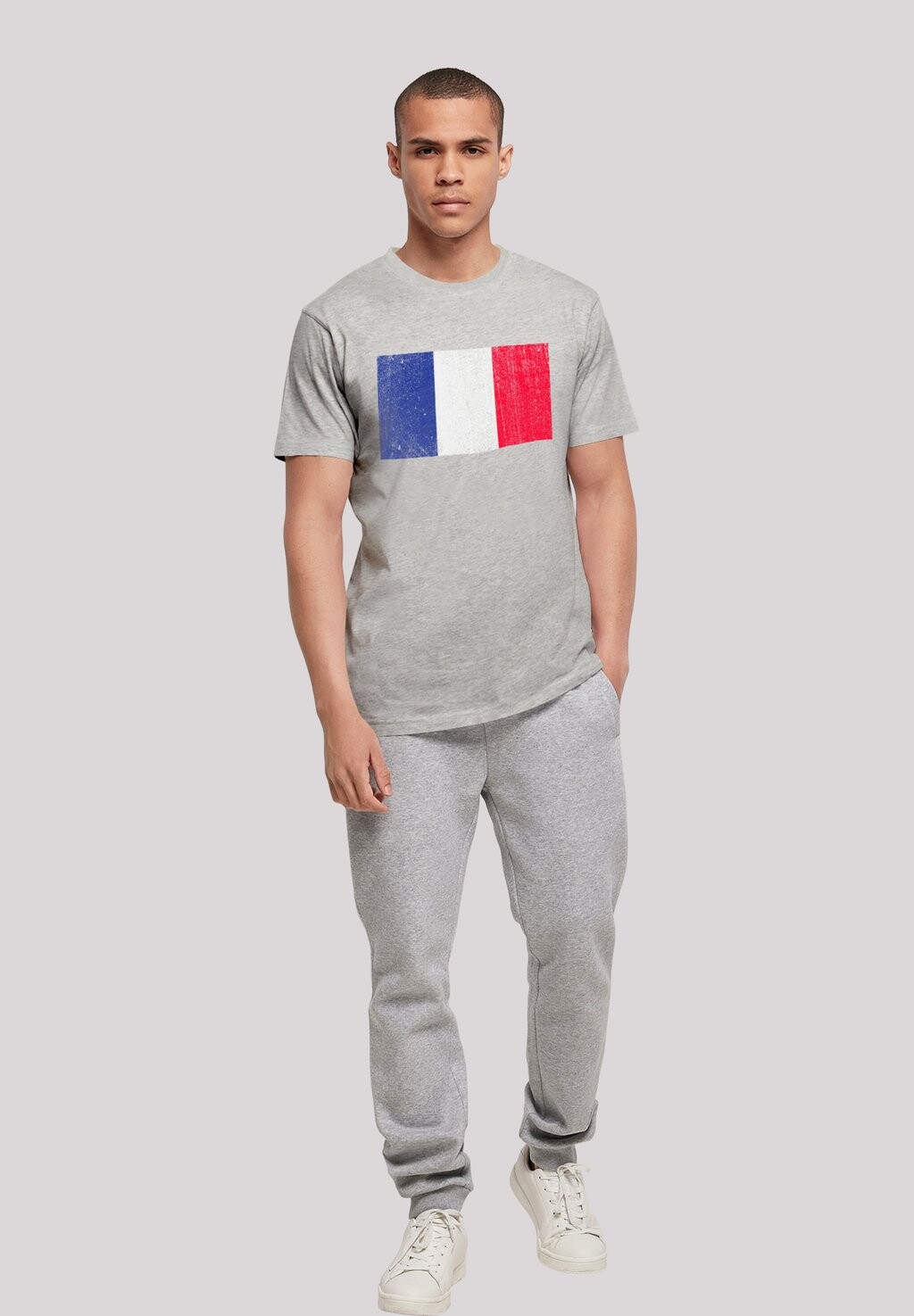 

Футболка с принтом FRANKREICH FLAGGE FRANCE DISTRESSED F4NT4STIC, серый