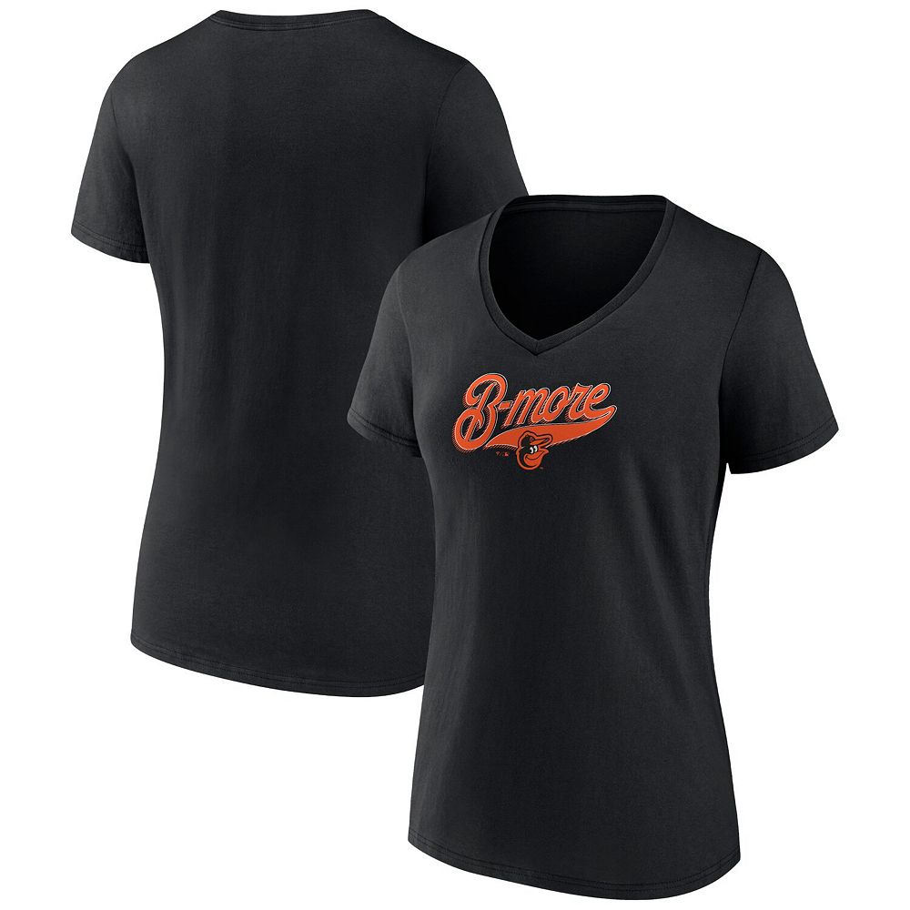 

Женская черная футболка Fanatics Baltimore Orioles B-more с v-образным вырезом Fanatics Brands - White Label, цвет Orl Black