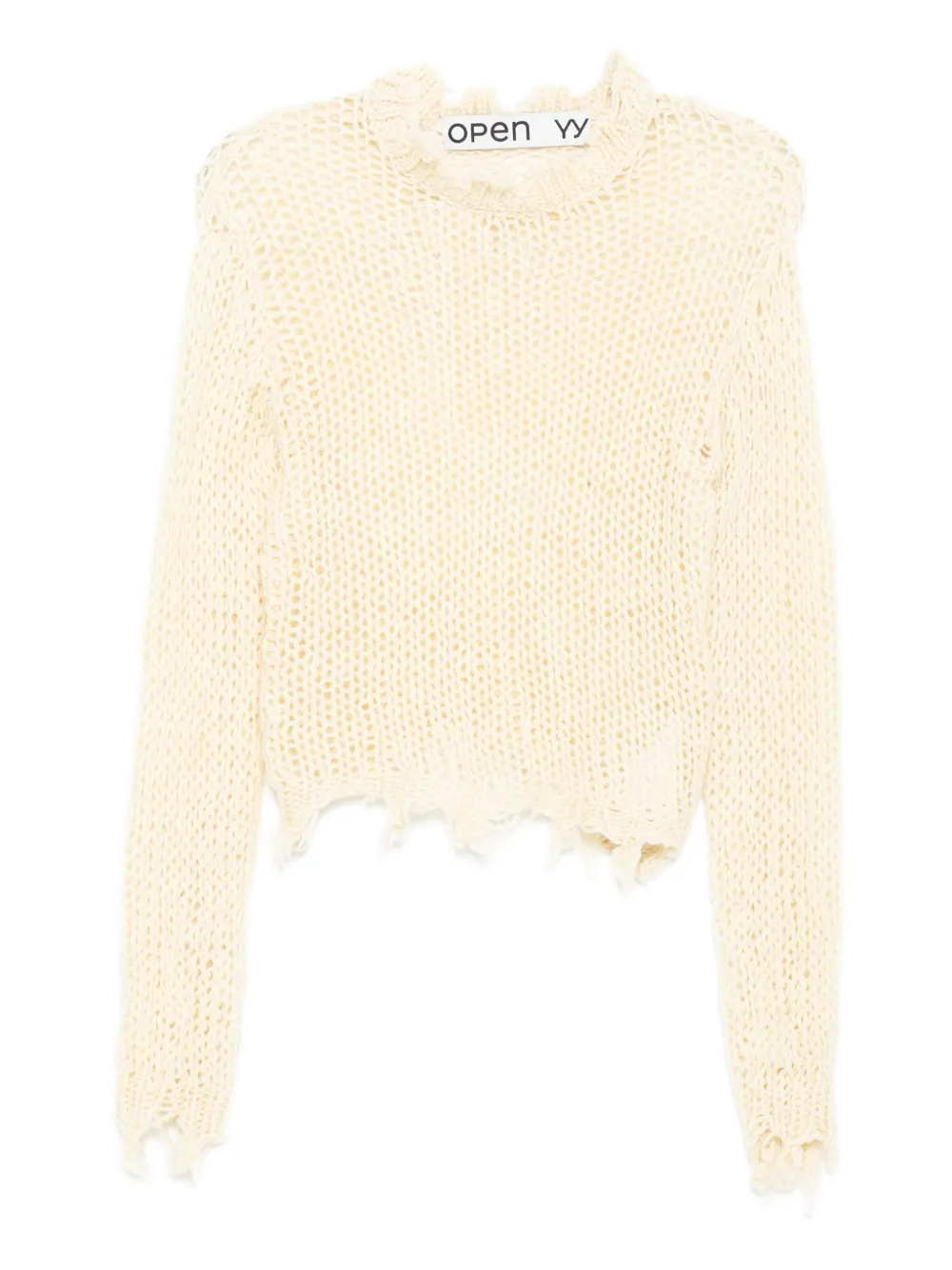 

Укороченный топ с эффектом потертости Open YY, нейтральный