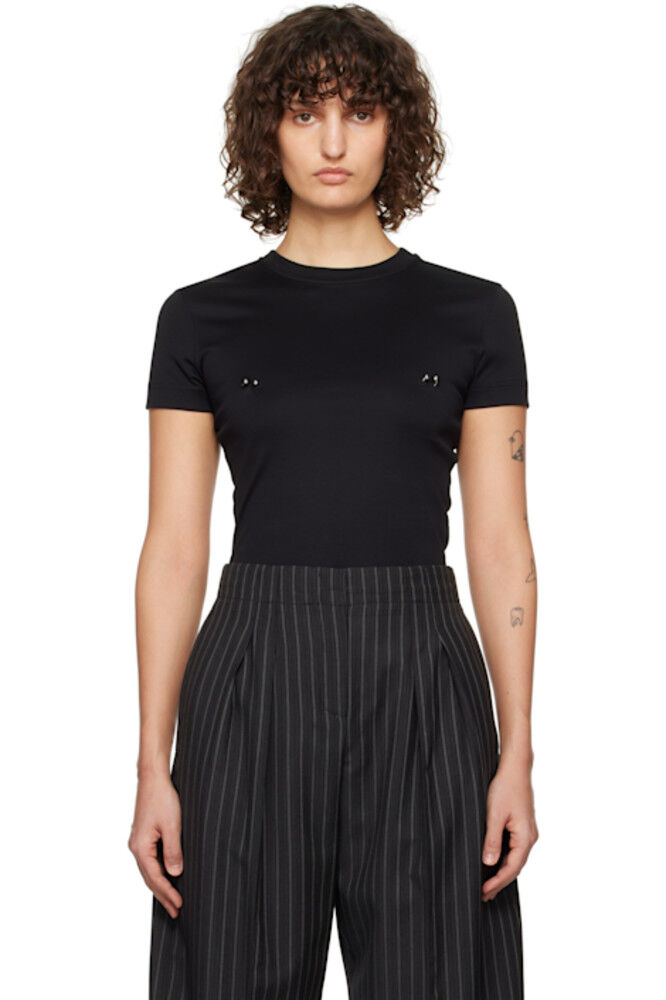

Черная футболка с пирсингом для малышей Mugler