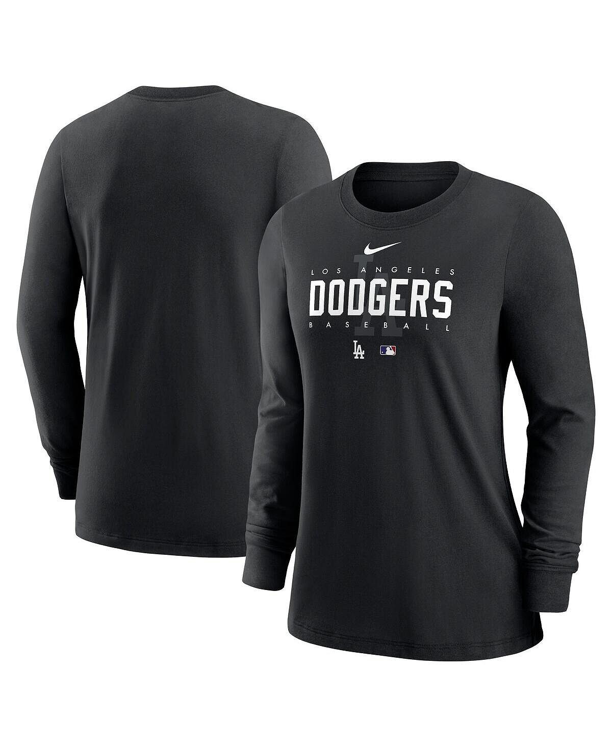 

Черная женская футболка с длинным рукавом Los Angeles Dodgers Authentic Collection Legend Performance Nike, черный