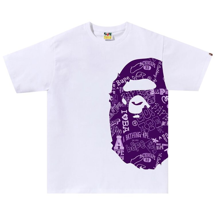 

Футболка BAPE Hand Drawn Pattern Side Big Ape Head Tee, белый