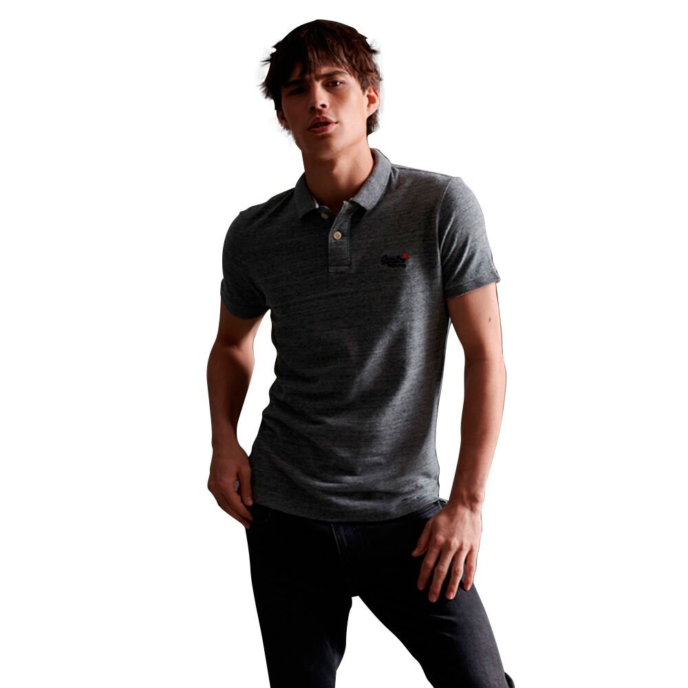 

Поло с коротким рукавом Superdry Classic Pique Organic Cotton, серый
