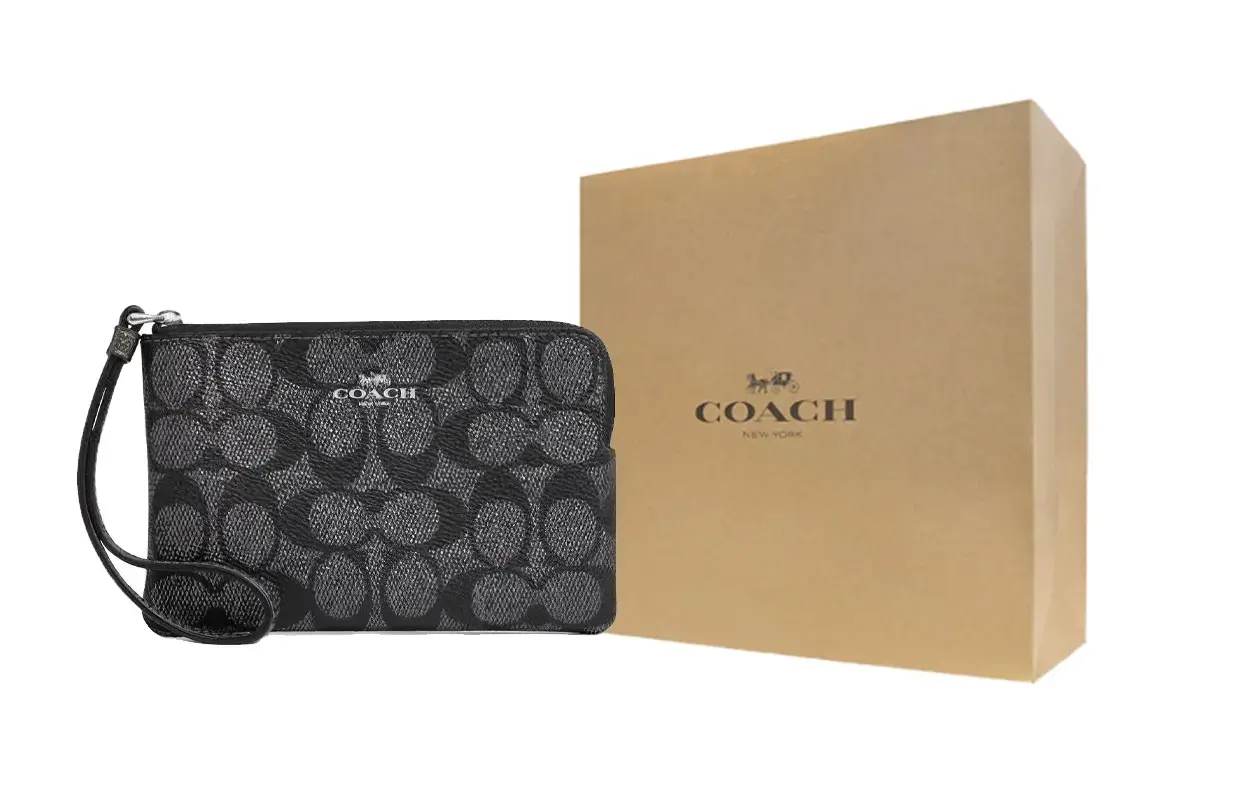 

COACH Искусственная кожа поясная сумка клатч малый женский black gray