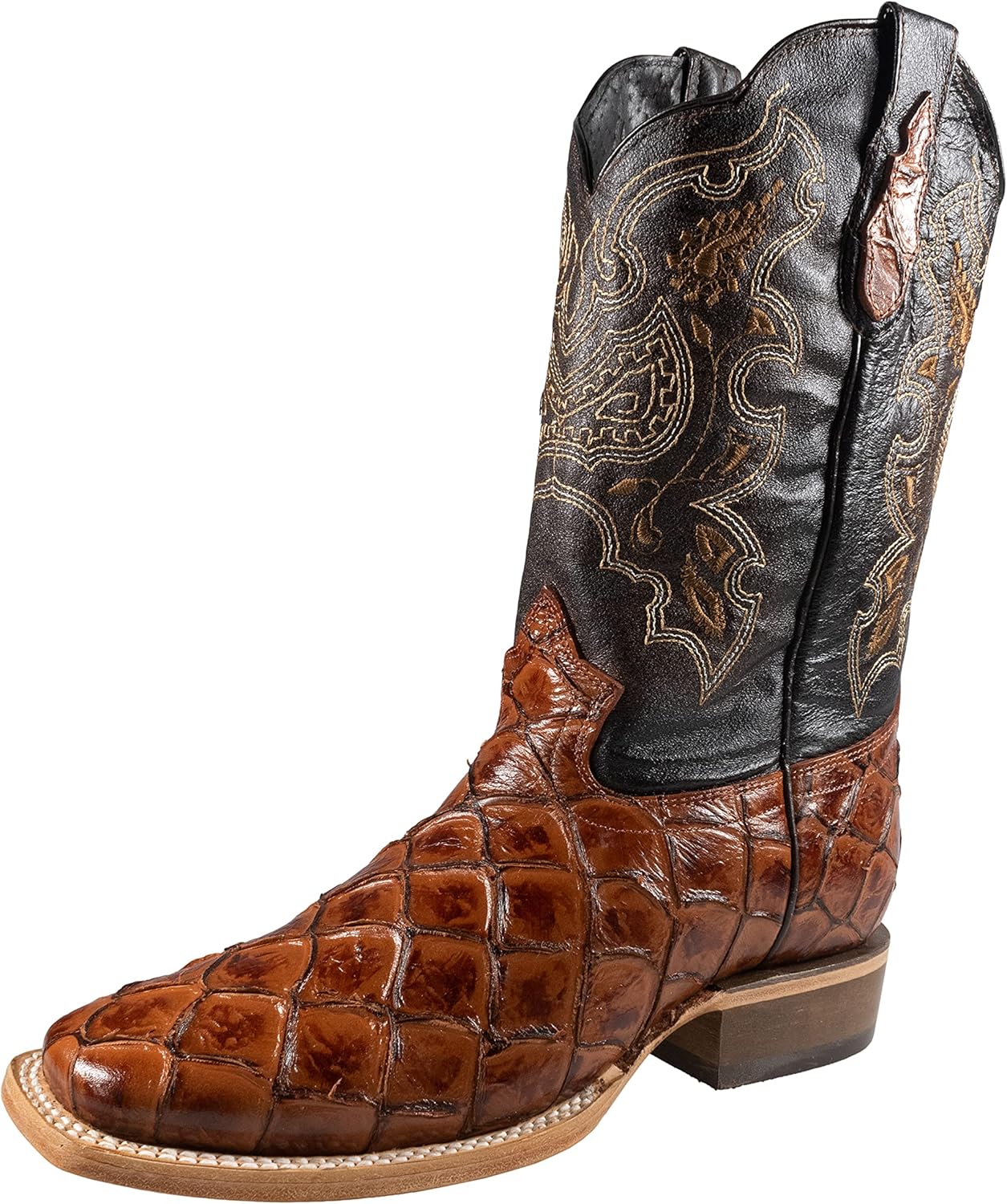 

Ковбойские вестерн-сапоги El General с квадратным носком и принтом рыбы Пираруку SR18 Generic, Almond