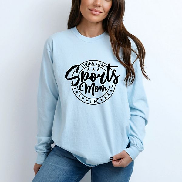

Футболка с длинным рукавом Living that sports mom life stars garment dyed Simply Sage Market, Chambray, Зеленый, Футболка с длинным рукавом Living that sports mom life stars garment dyed Simply Sage Market, Chambray