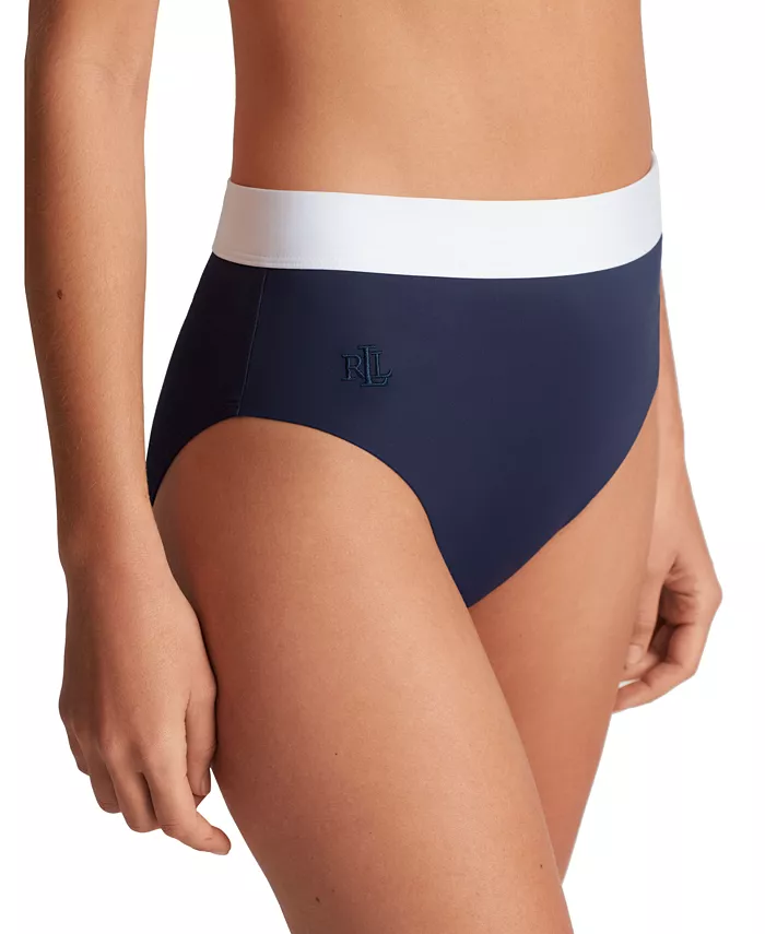 

Женские бикини-трусы с высокой посадкой и резинкой Lauren Ralph Lauren, синий