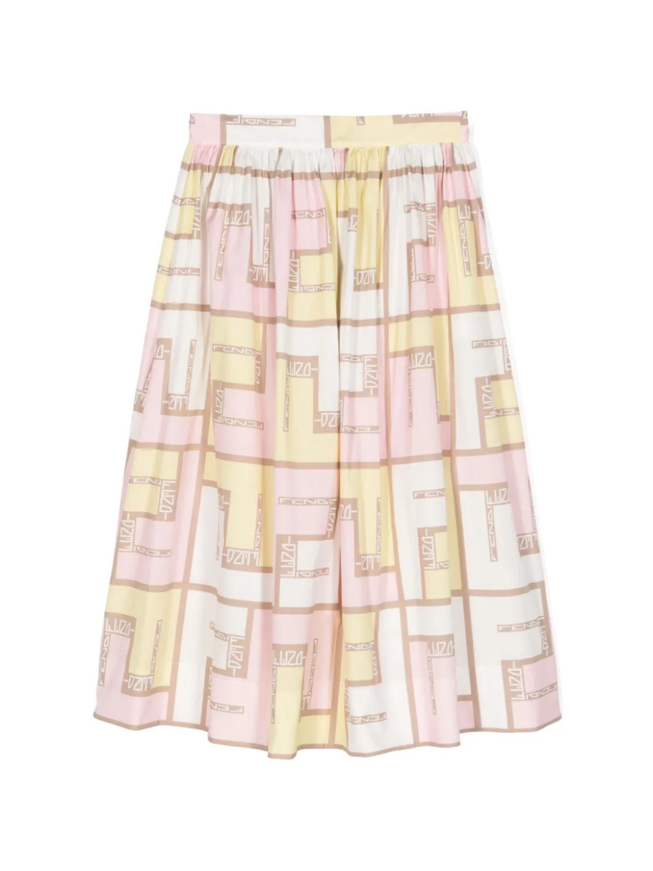 

Юбка А-силуэта с логотипом FF Fendi Kids, белый