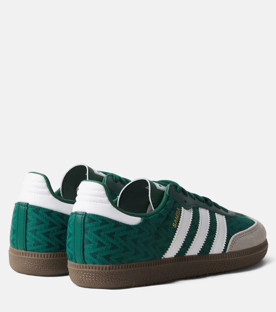 Кожаные кроссовки Samba OG Adidas Originals Kids, зеленый — фото 2