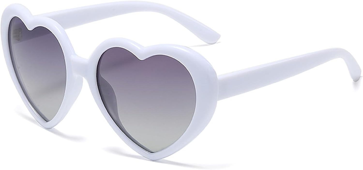 

Солнцезащитные очки WZWLKJ в форме сердца для женщин и мужчин, поляризованные, солнцезащитные очки в форме сердца, большие солнцезащитные очки в форме сердца, ретро-мода, White