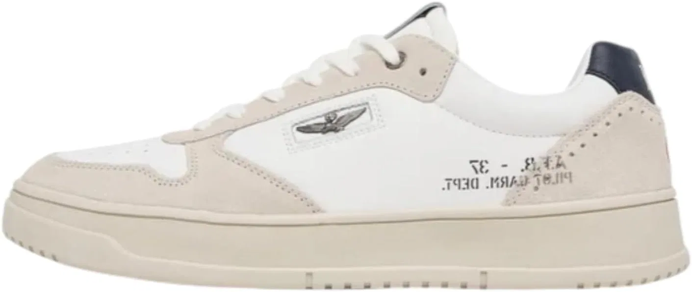 Мужские низкие кожаные кроссовки Aeronautica Militare 252SC0235UPL00244, Off White