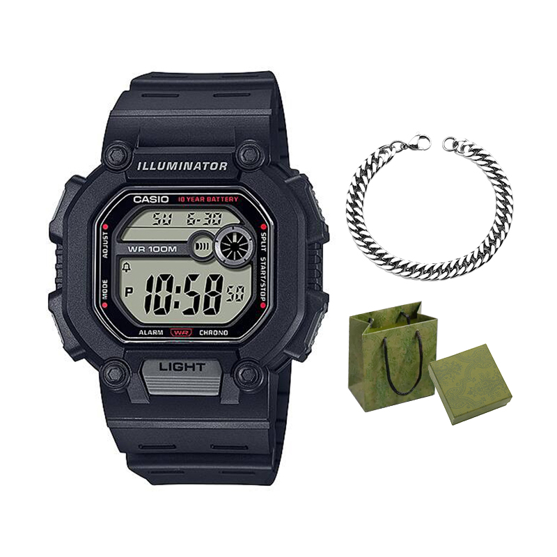 

Мужские молодежные часы 51.9 мм серые W-737H-1A CASIO