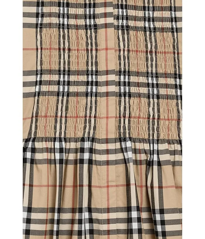 Платье с узором Rose Dress Burberry Kids, Sand IP Check — фото 3