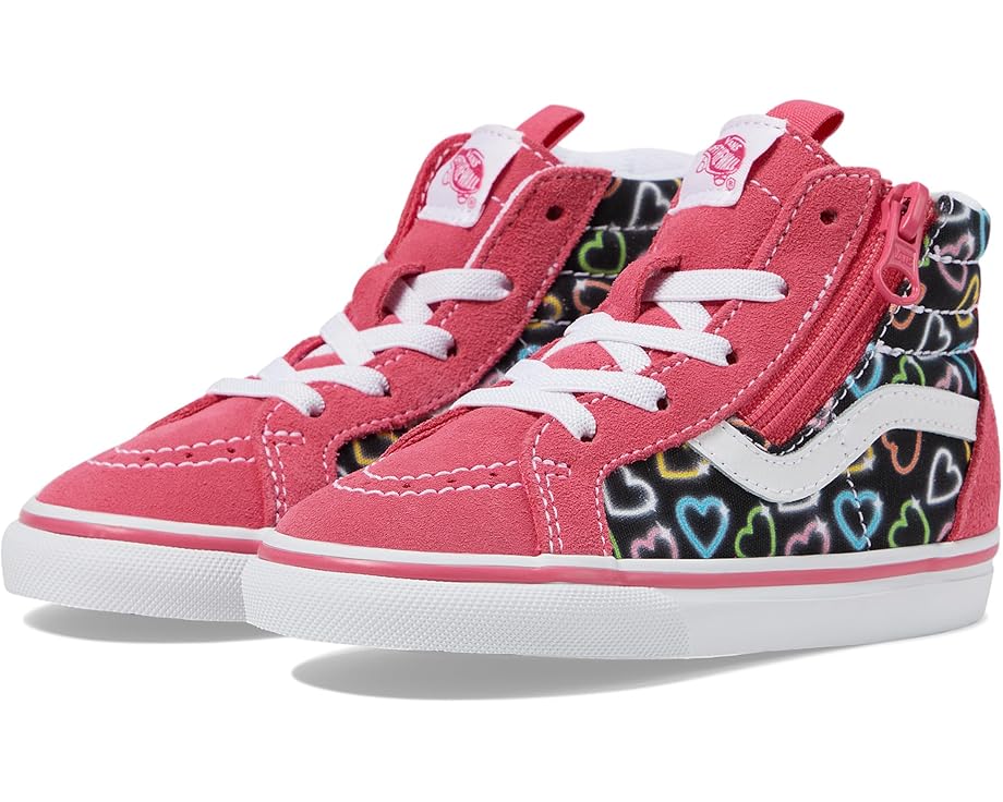 

Кроссовки Vans Kids Sk8-Hi Reissue Side Zip, цвет Neon Hearts Pink/Multi