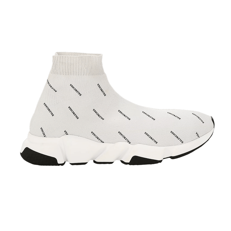 

Кроссовки Balenciaga Speed Trainer Mid 'Allover Logo - Pearl Grey', серый