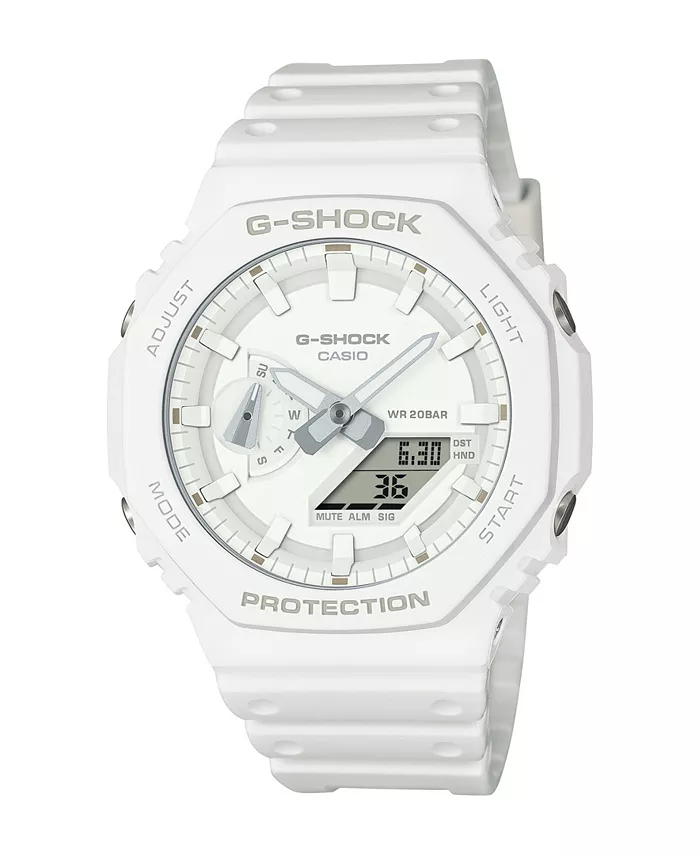 

Мужские аналого-цифровые часы белого цвета из смолы, 45.4 мм, GA2100-7A7 G-Shock