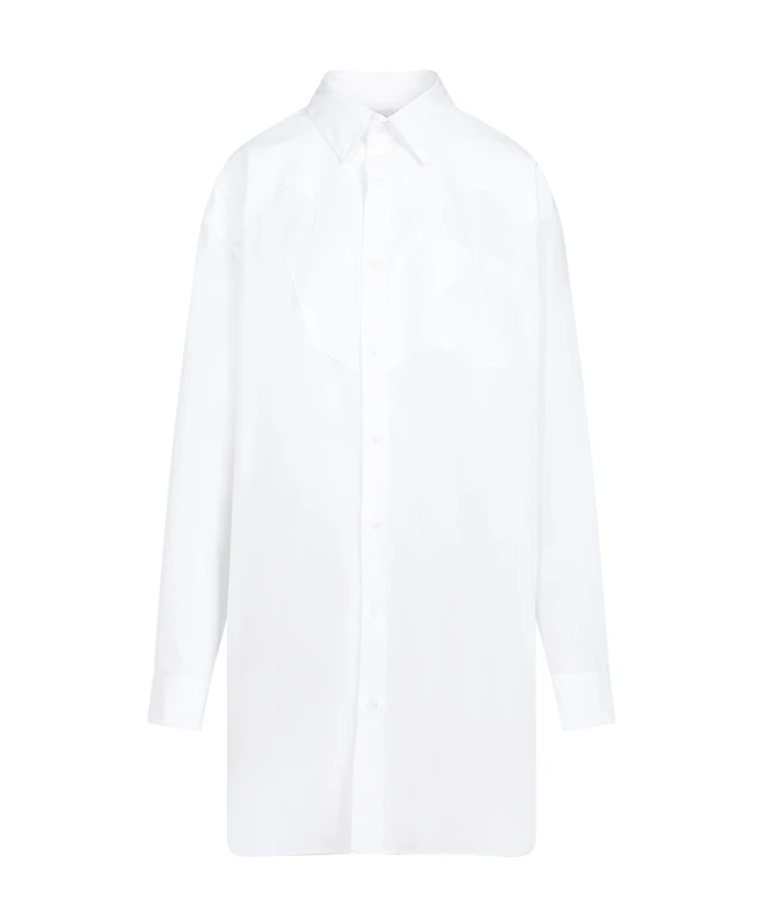 

Хлопковая блузка с декоративными деталями Maison Margiela, белый