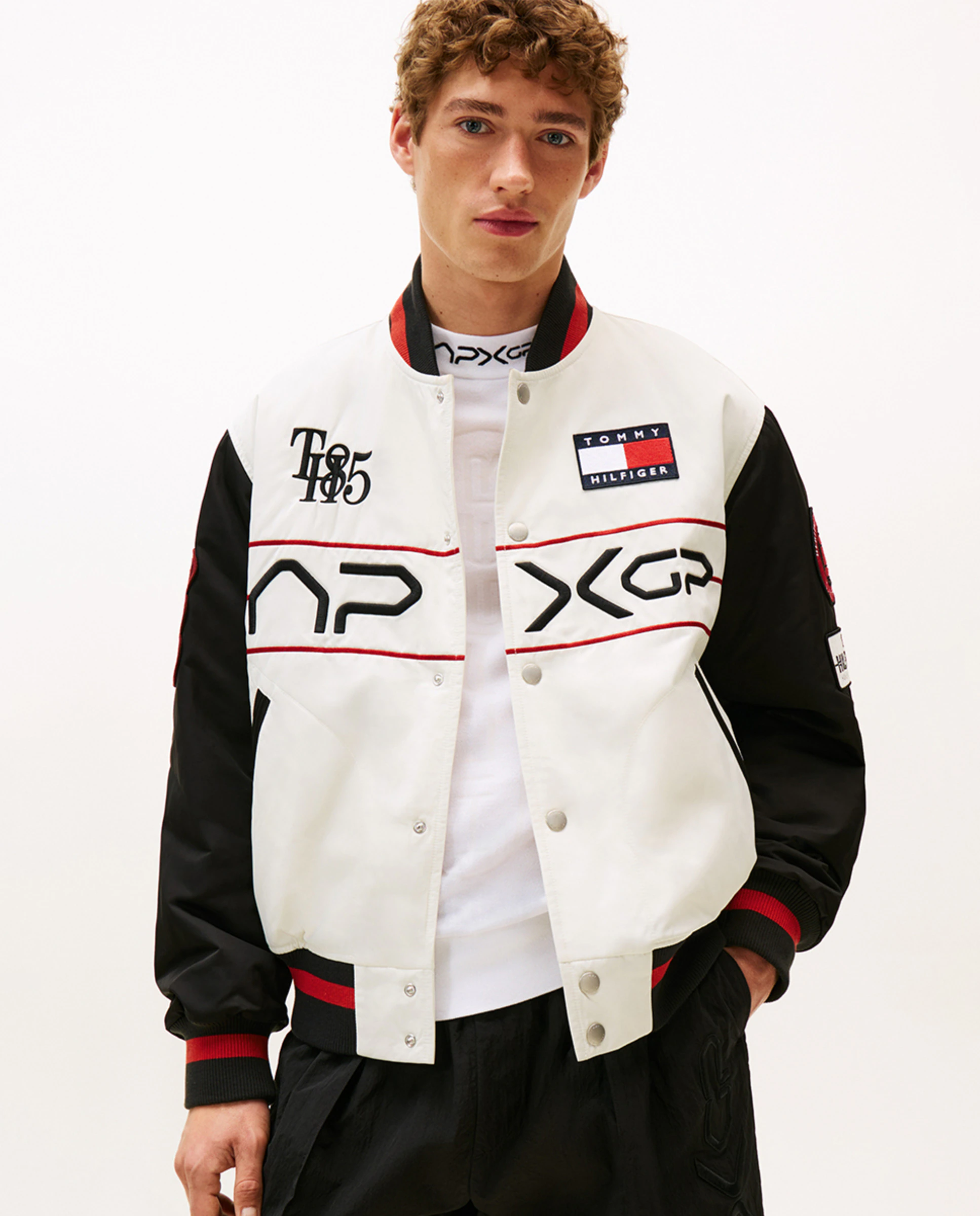 

Куртка-бомбер для мужчин с застежкой на пуговицы Tommy Hilfiger, мультиколор