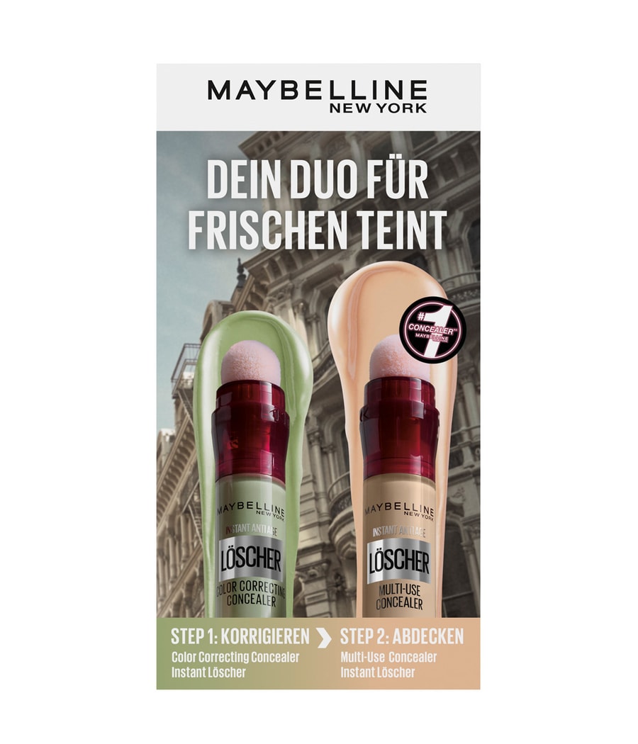 

Консилер Maybelline Instant Anti-Age Löscher Doppelpack 01 Light + Grün, 2x6.8 ml