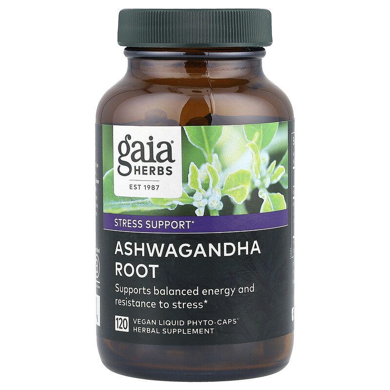 

Gaia Herbs, корень ашваганды, 350 мг, 120 веганских капсул Liquid Phyto-Caps