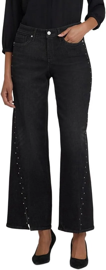 

NYDJ Women's Teresa Wide Leg Rhinestone Jean во French Nightfall