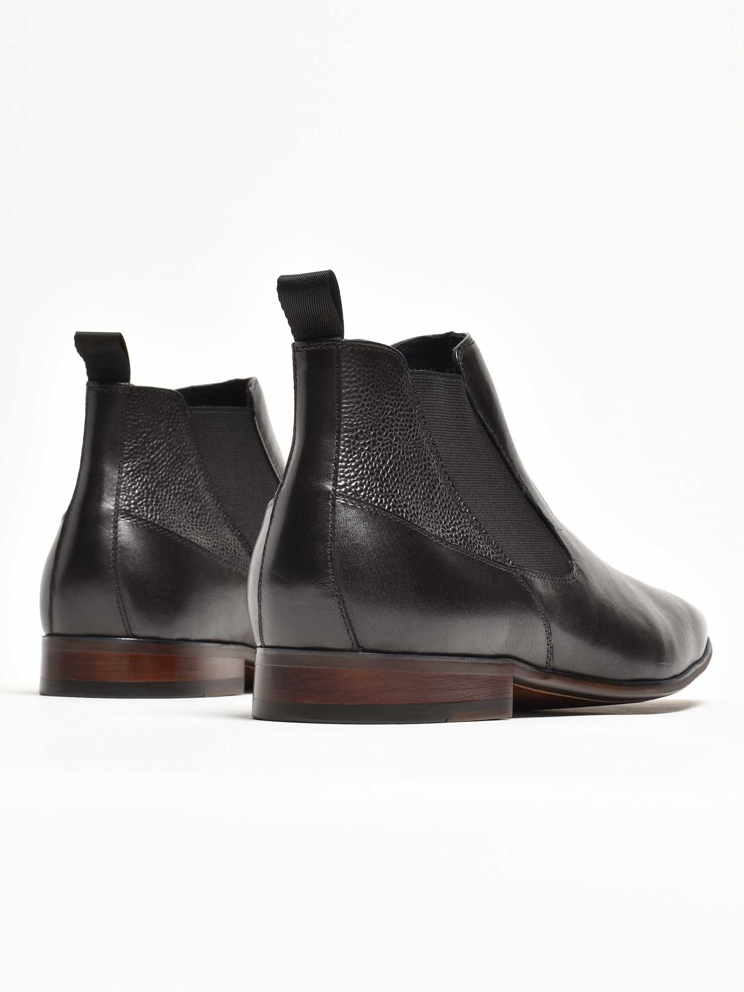 Ботинки LUCIUS из кожи с боковой вставкой, Black