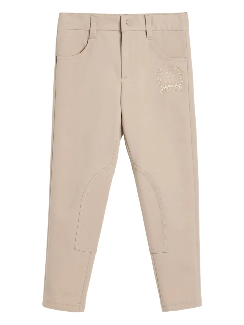

Брюки Equestrian с вышивкой Brunello Cucinelli Kids, нейтральный