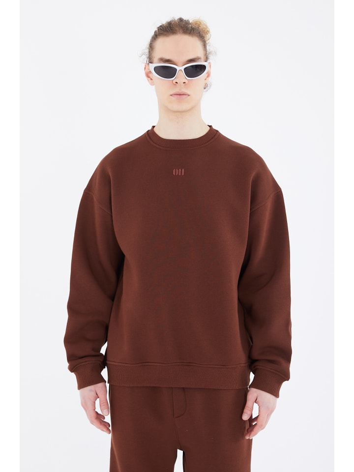 

Базовый свитшот свободного кроя коричневого цвета Ossy Homer