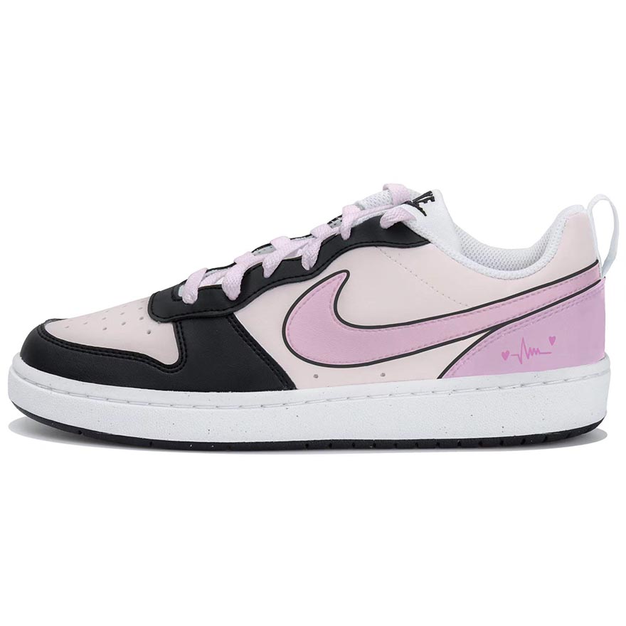 

Nike Кроссовки для скейтбординга Court Borough Pink Heartbeat низкие White Black Pink детские
