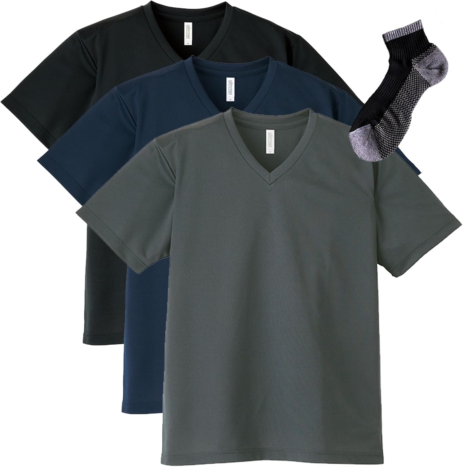 

Футболка унисекс с коротким рукавом, с V-образным вырезом Glimmer, черный/темно-синий/серый