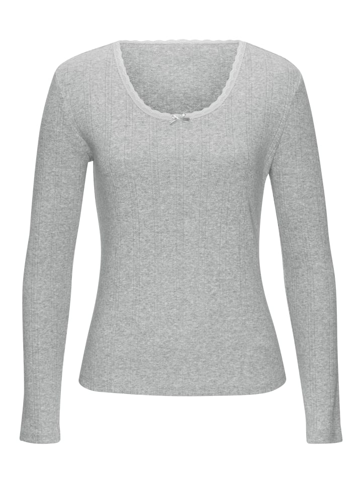 

Рубашка с длинными рукавами в серо-лиловом и кремовом цветах Vivance