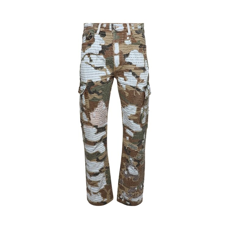 

Джинсы Amiri Camo Boro Repair Straight Jean, синий